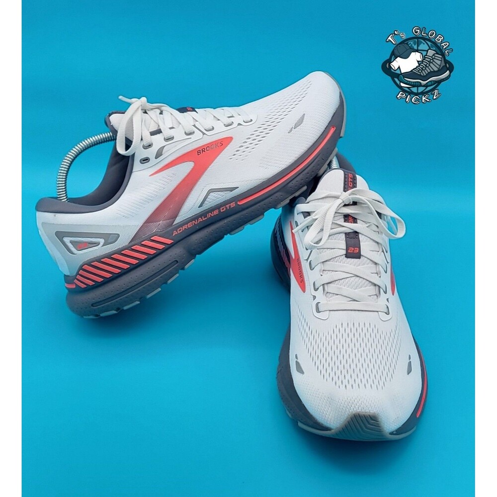 Brooks Adrenaline GTS 23 Shoes Mens Size 10 White Running Sneakers 1103911D193
